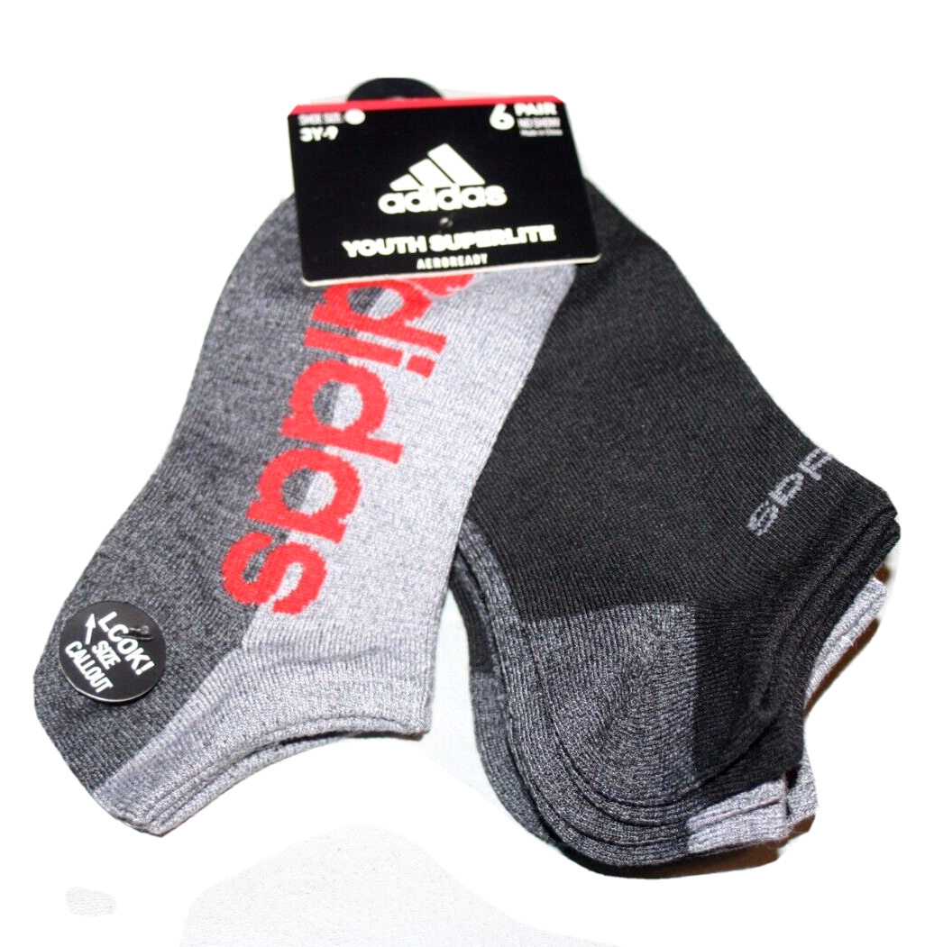 6 Pair No Show 3y-9 L Gray Black $16 Nwt