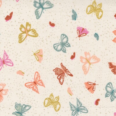 Songbook A New Page Butterflies Unbleached Stephanie Sliwinski for Moda 1/2 Yard