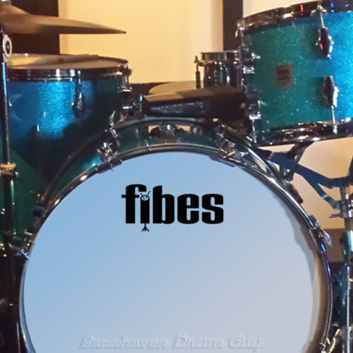 Fibes, 70s Vintage, Repro Logo - Adhesive Vinyl Decal, for Bass Drum Head 