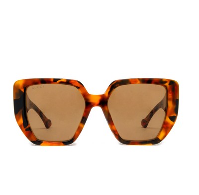 Pre-owned Gucci Gg0956s-007 Havana Sunglasses In Brown