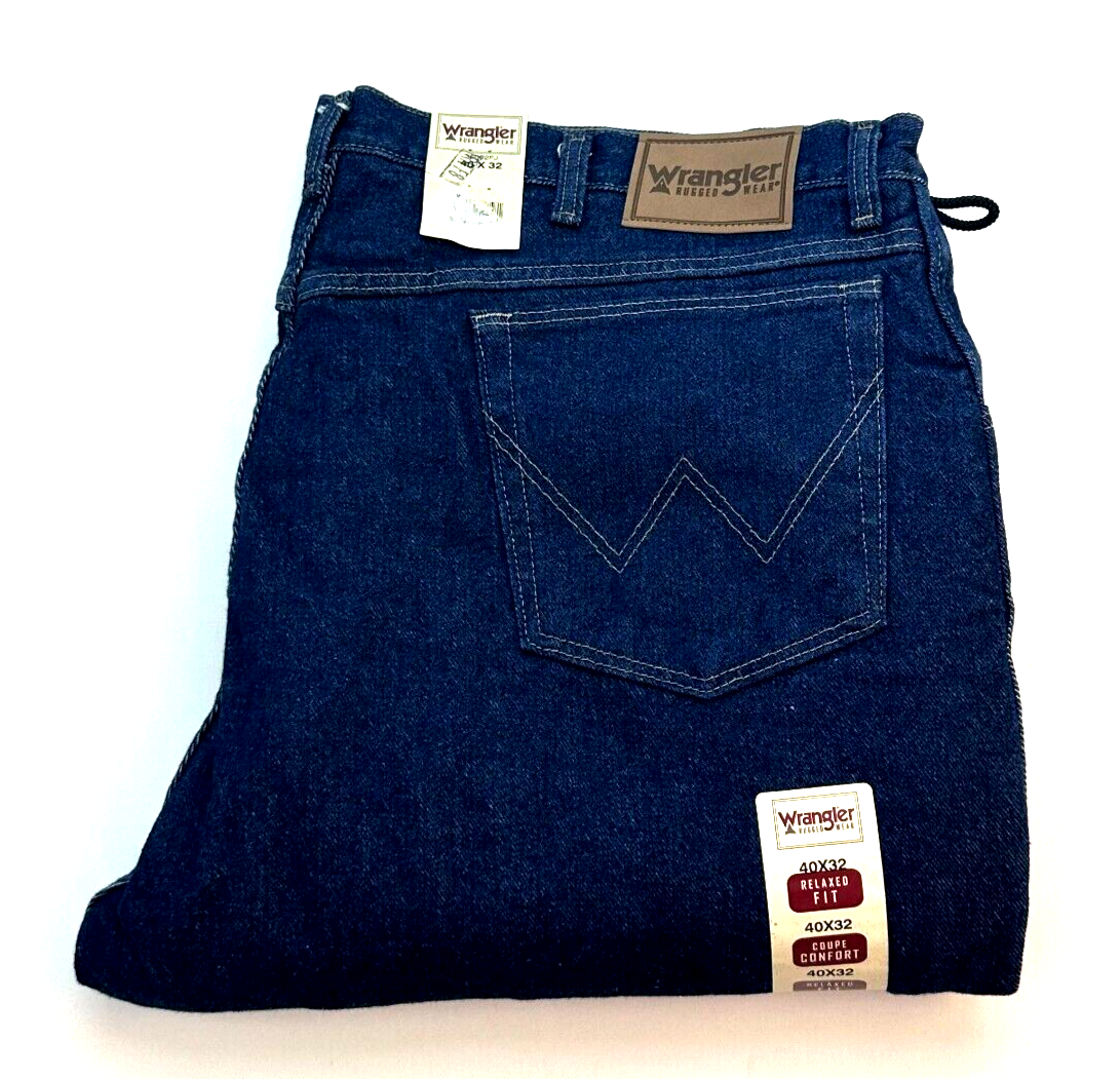 Мужские джинсы Wrangler с флисовой подкладкой, прочная одежда свободного кроя, W40 L32, Синий / Зеленый, Новинка