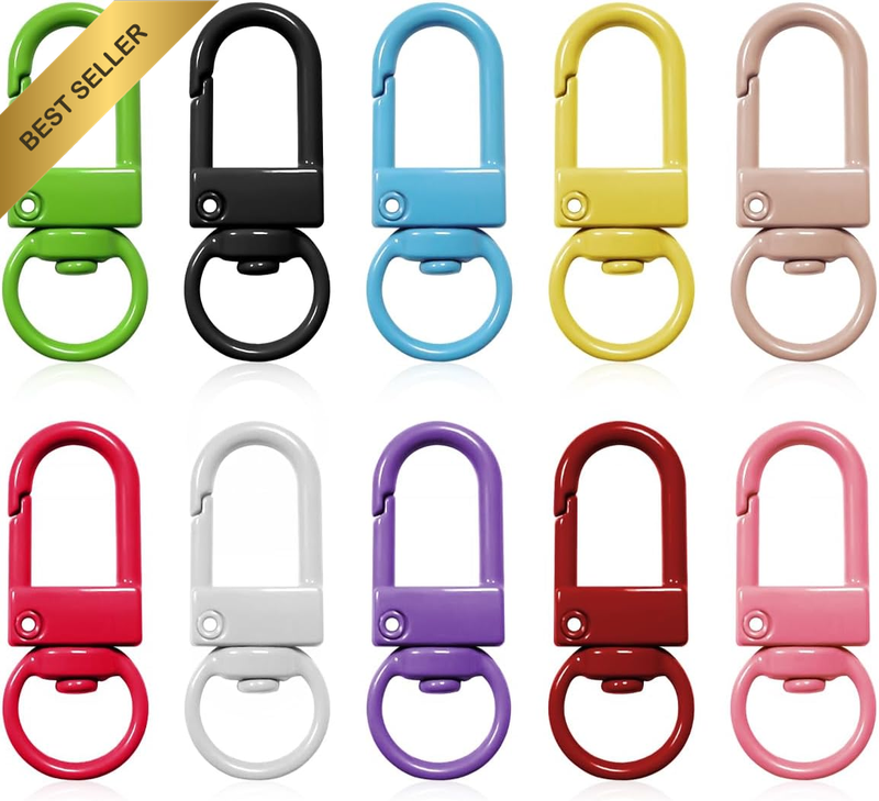 Lobster Claw Clasps, 20 PCS Colorful Metal Swivel Snap Hooks for Key Rings, Craf