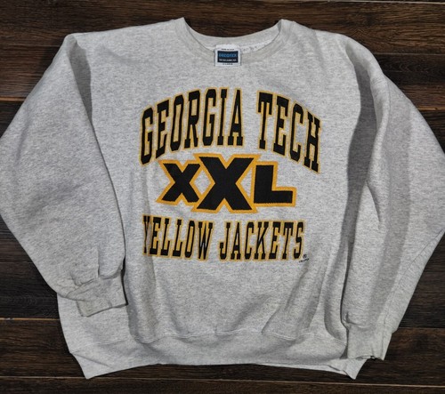 Vintage Mens XL Georgia Tech Yellow Jackets Sweatshirt Crewneck  Decotex 1990s