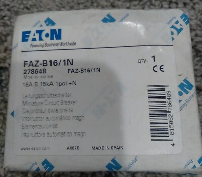 Circuit breaker 1+NB 16A 15kA AC FAZ B16/1N 278648 /T2UK