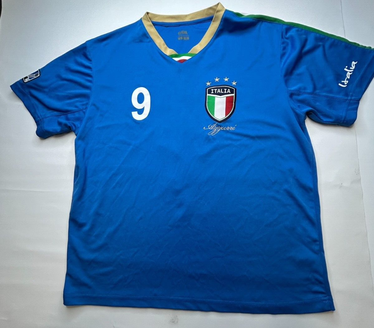 【稀少】イタリア代表 Hユニフォーム バロテッリ Balotelli #9 Mario Balotelli Italia #9 Soccer Jersey Size Small Made In