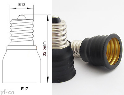 10pcs E12 Male to E17 Female Base LED Light Bulb Adapter Holder Socket Converter