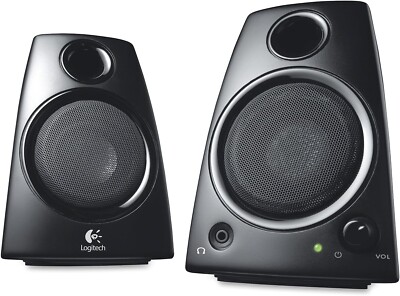 Logitech Z130 2-Piece 3.5mm Black Compact Computer Multimedia Speaker Set-NEW