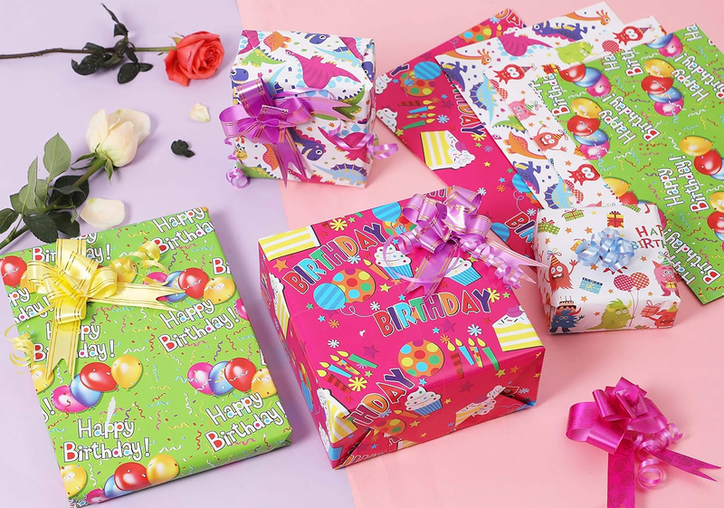 Birthday Gift Wrapping Paper Happy Birthday 4 Styles Gift Wrap Paper for Gifts B