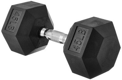 Amazon Basics Rubber Encased Exercise & Fitness Hex Dumbbell Hand Weight for ...
