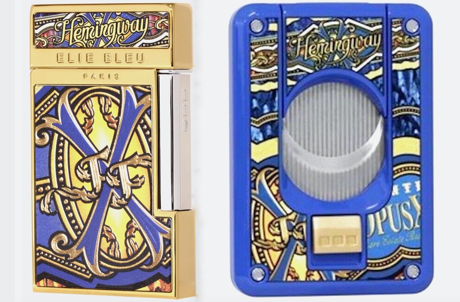 Elie Bleu, Opus X Hemingway Lighter & Cutter Set #168 Elie Bleu, Opus X Hemingway Lighter & Cutter Set #168