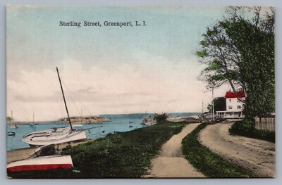 Sterling Street Greenport NY Suffolk County Long Island Postcard I9