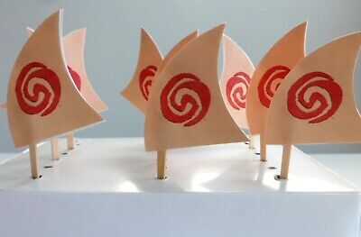 Moana Sail Boat, Cupcake Toppers- Maui Boy Party - Cake Pop. 12 PIECES