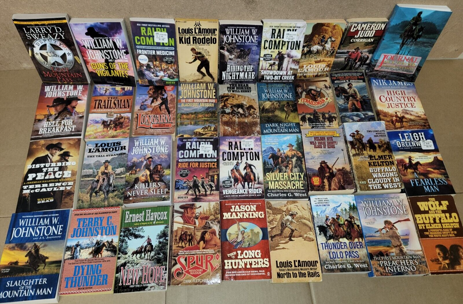Lot of 10 Zane Grey Louis L'amour Western Paperback Fiction Books MIX UNSORTED