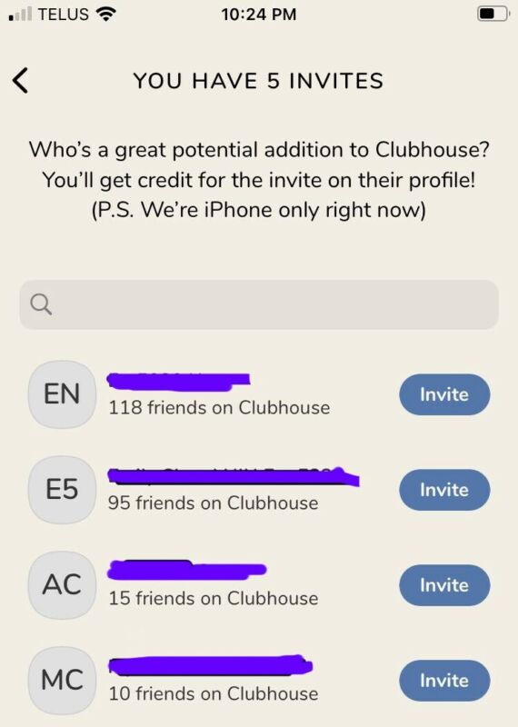 Clubhouse App Invite Invitation Code - iOS Only