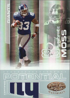 2007 Leaf Certified Materials Certified Potential Mirror Football Card #10 Moss