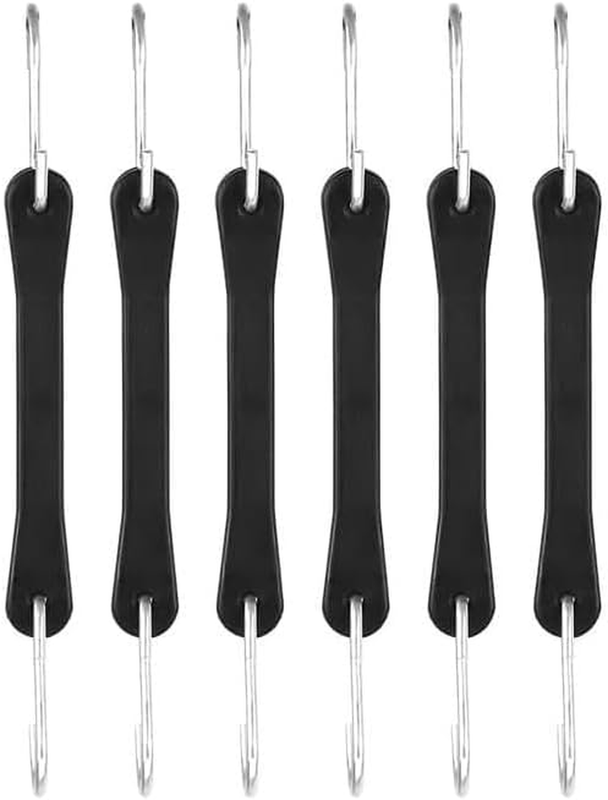 Rubber Bungee Cords with Hooks, 15.2 Cm Heavy Duty Straps, 6 Pack Black Heavy Du