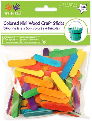Multicraft Imports Mini Craft Sticks-Colored 2.6'' 120/Pkg