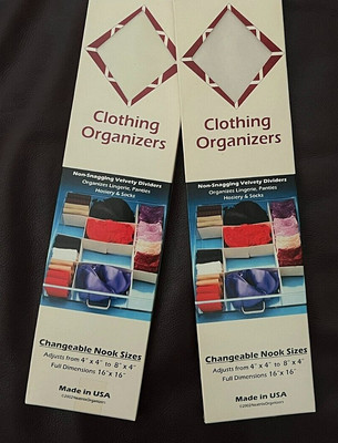 2 NEATNIX DRAWER NOOKS CLOTHING ORGANIZER CHANGEABLE NOOK HOSE BRA PANTY SOCKS