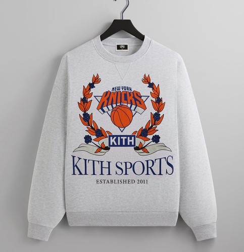 Kith New York Knicks Laurel Vintage Nelson Crewneck Grey Fleece