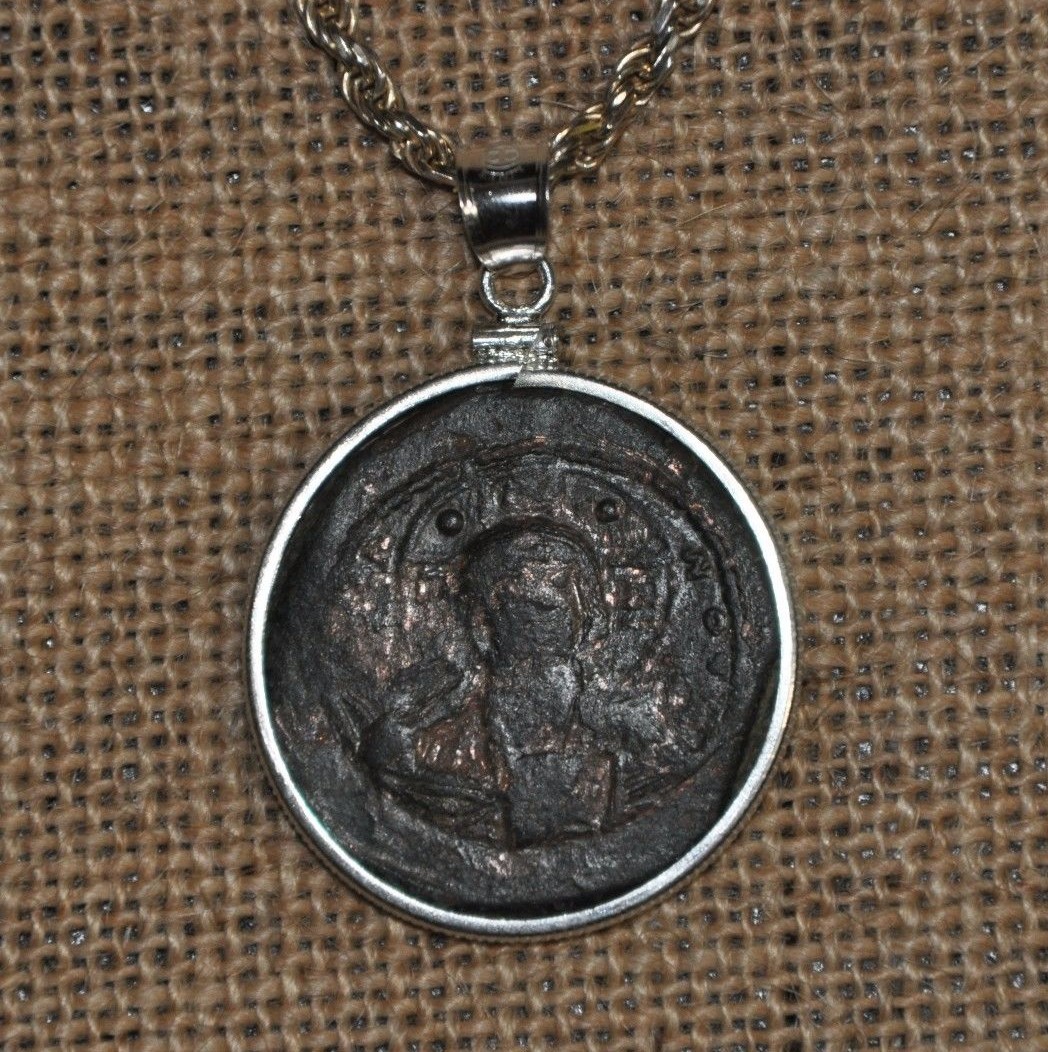 Authentisch Östlich Römische Reich Byzantinisch Jesus Christus Coin 925 Sterling