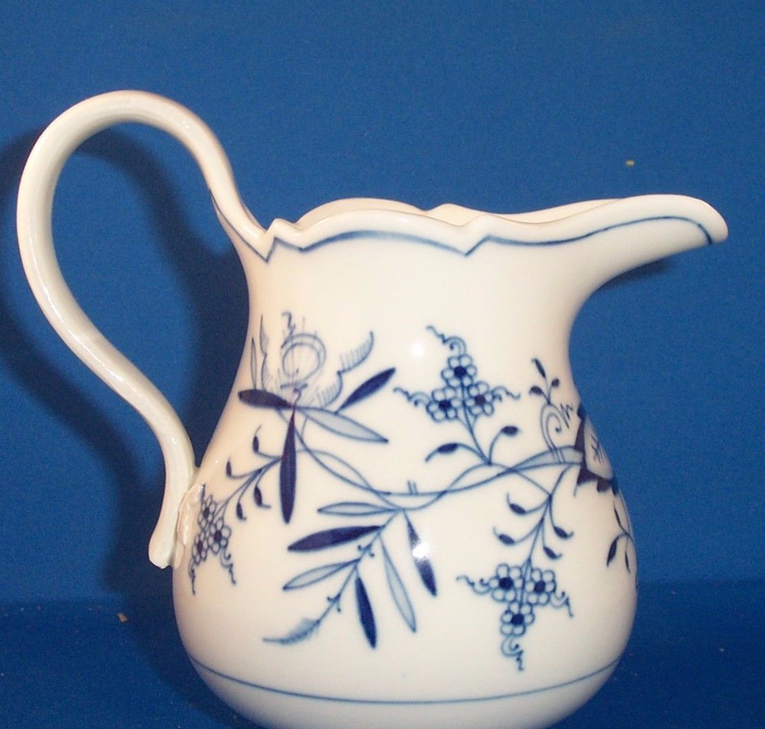 Meissen Blue Onion China 20 oz Milk Jug/Pitcher Crossed Swords  Marked  2nd