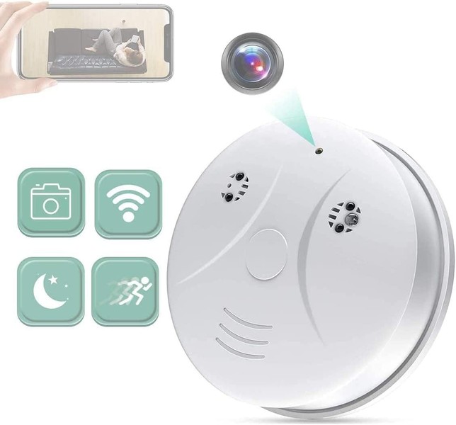 Spy Hidden Camera WiFi Battery Real Smoke Detector 1080p  Video Recording