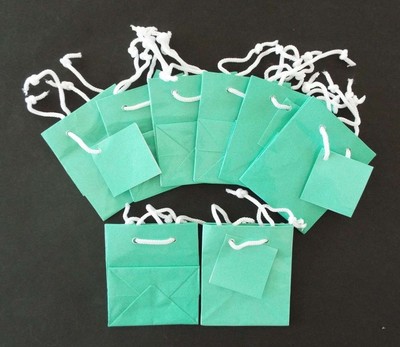 10 Small Paper Gift Bags with Handles Craft Wedding Holiday Party Supply 