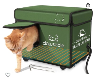 Clawsable Elevated, Heated, Waterproof, & Durable Cat House For Winter / Outdoor
