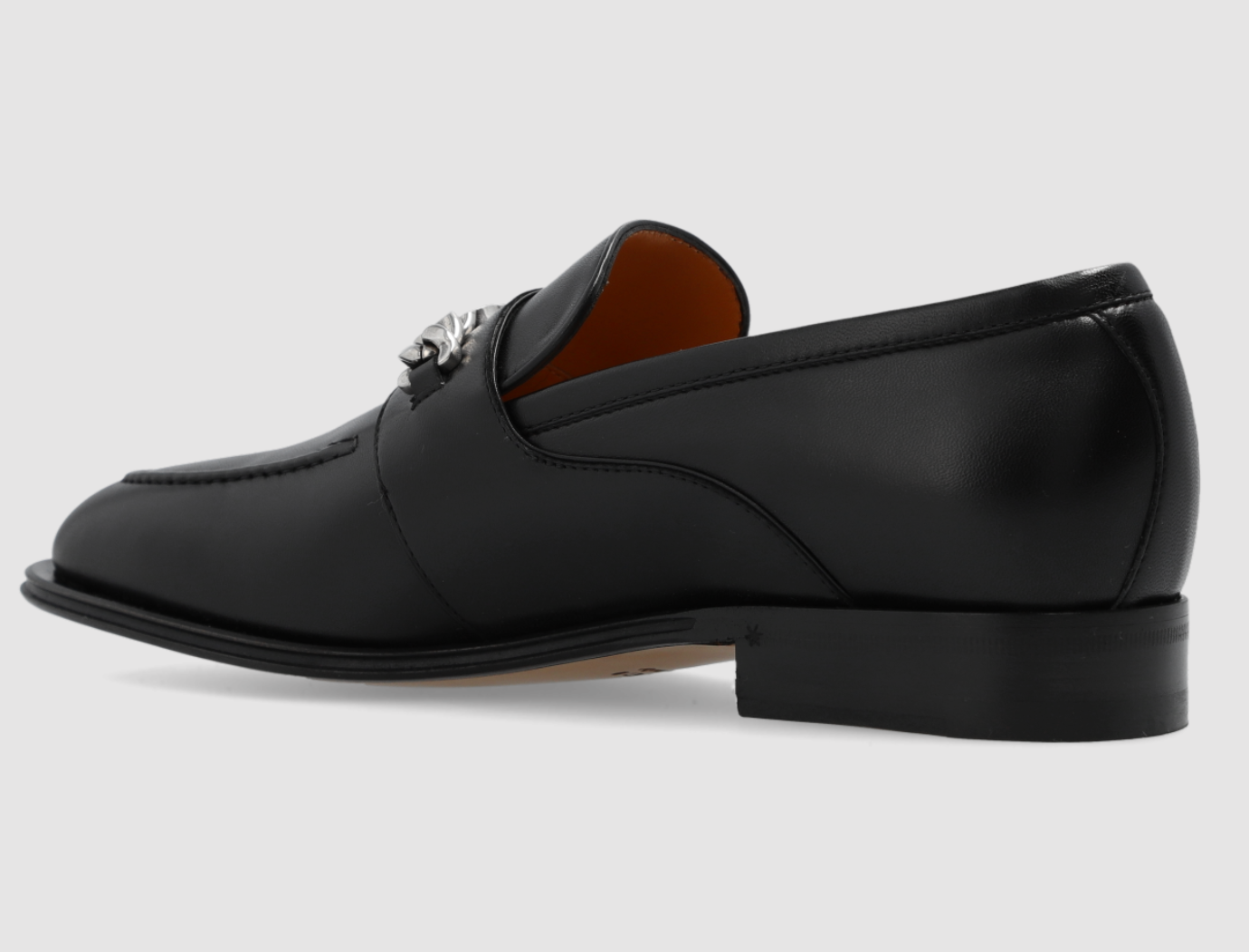 Pre-owned Gucci Chain Slip-on Loafers Sneakers Trainers Derby Shoes Moccasin Slippers 41 In Black