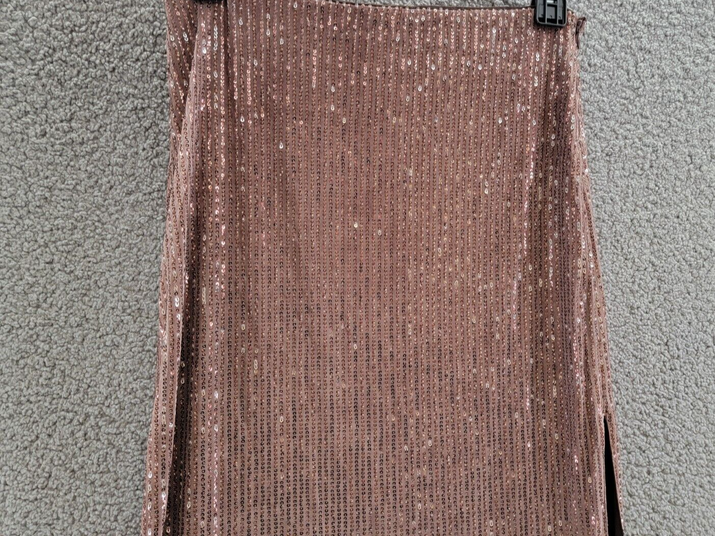 Walter Baker Crista Straight Sequin Midi Skirt Women's 8 City Sequin Side Zip - Picture 3 of 17