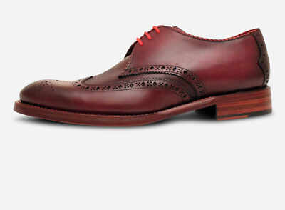 Pre-owned Jeffery-west Jeffery West Oxblood Burgundy Diamond Brogue Shoes In Red