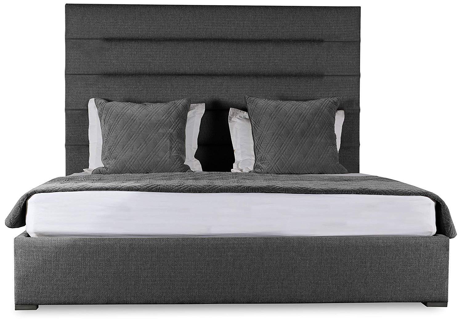 South Cone Home AUDBEDHCMIDCA/Gry Audrey Horizontal Channel Tufting Bed,