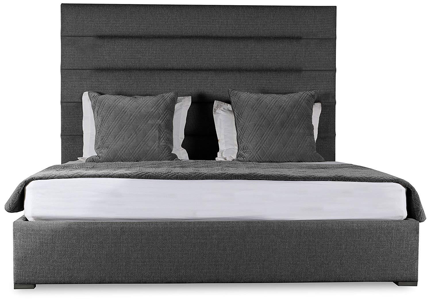 South Cone Home AUDBEDHCMIDCA/Gry Audrey Horizontal Channel Tufting Bed,