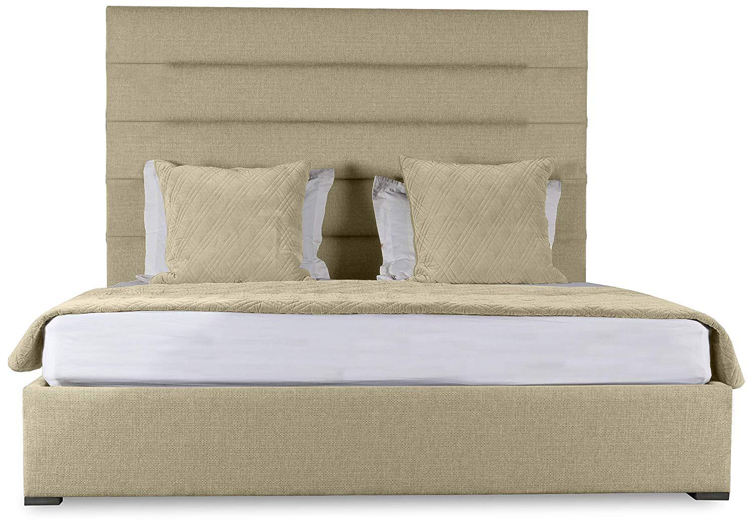 South Cone Home AUDBEDHCMIDCA/Gry Audrey Horizontal Channel Tufting Bed,