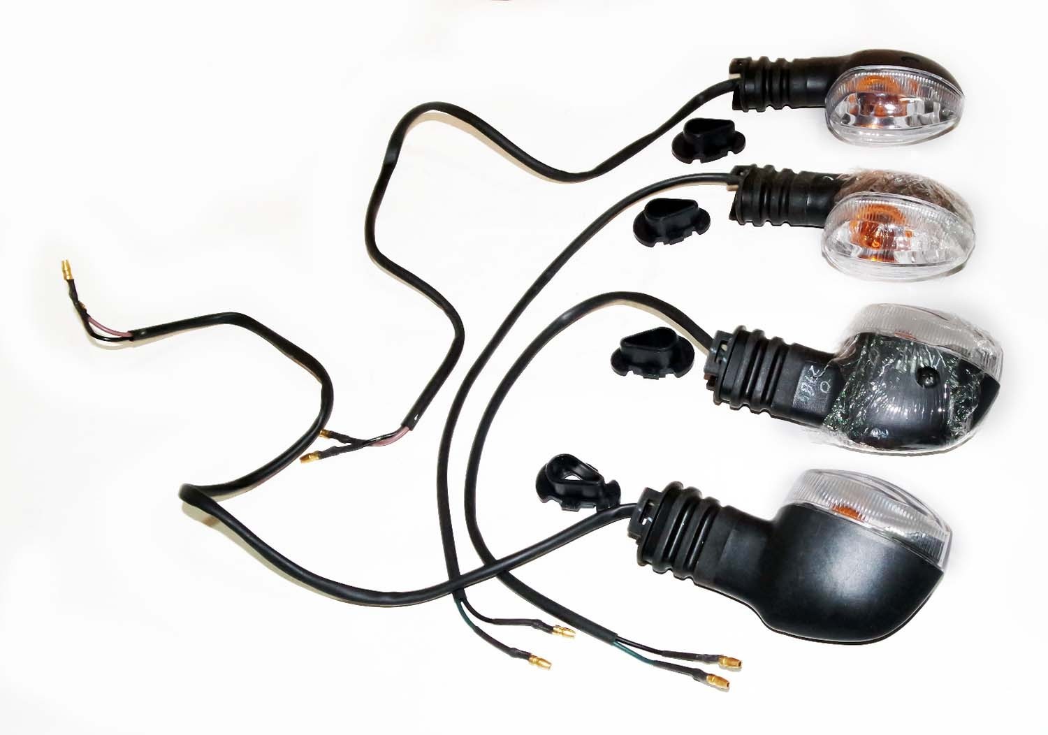 4Pcs Front & Rear Clear Lens Turn Signal Indicator For Yamaha FZ Motorcycles  