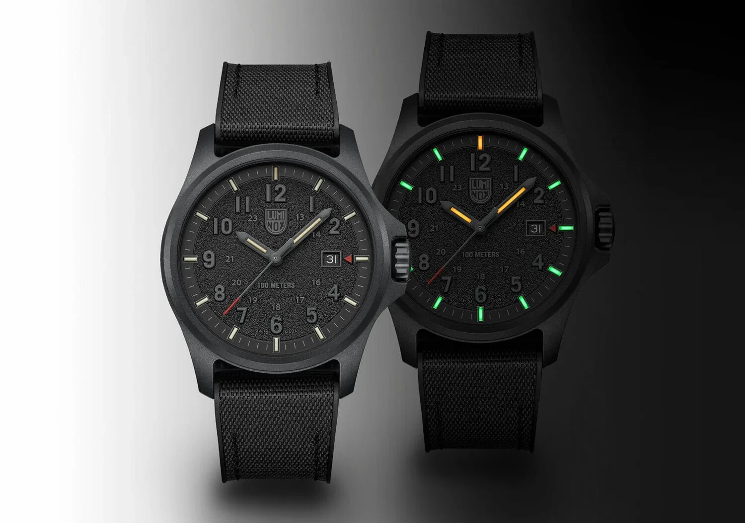 Pre-owned Luminox Atacama Field Black Dial Rubber Band Watch Xl.1961 43mm Sapphire Glass