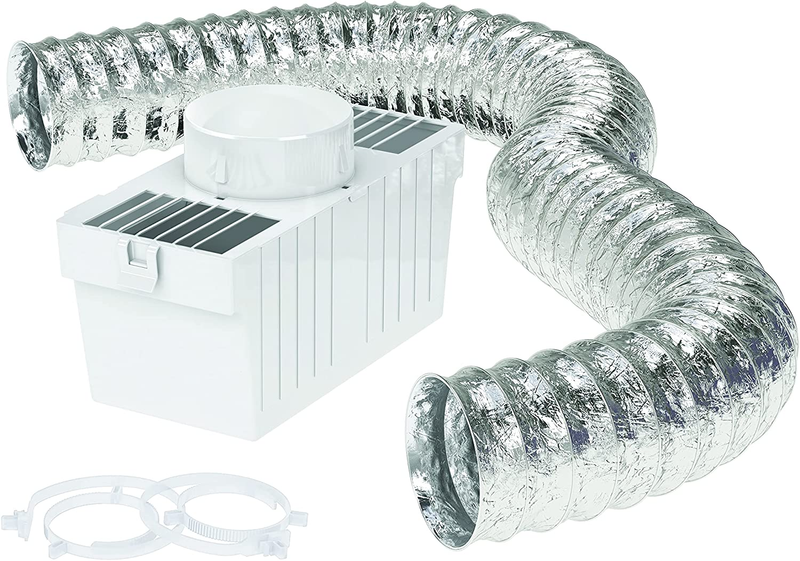 Deflecto Dryer Lint Trap Kit, Indoor Venting with Supurr-Flex Flexible Metallic