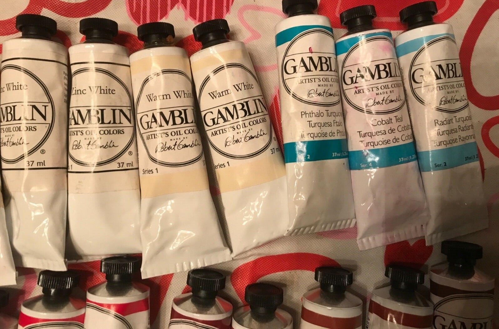 Gamblin Artist's Oil Colors Paint Lot Of 95 Tubes 37 ml - NEW