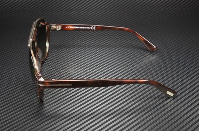 Pre-owned Tom Ford Dimitry Ft0334 56k Shiny Dk Havana Rose Gold Green 59 Men's Sunglasses