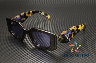 Pre-owned Prada Pr 15ys 2au05q Tortoise Violet Mirror Inter Silver 51 Mm Womens Sunglasses In Violet Mirror Internal Silver