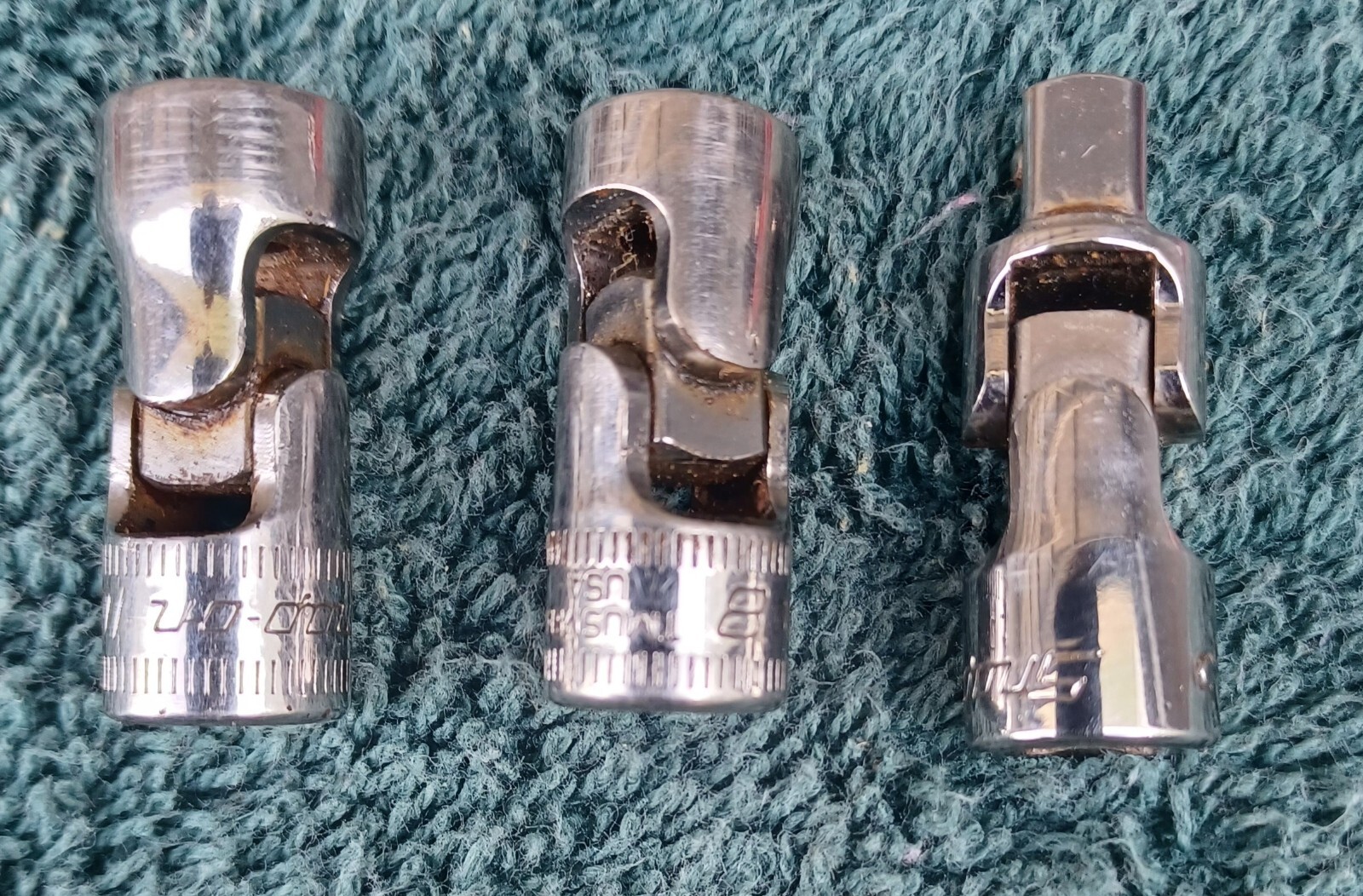 Snapon Tmu8b 1/4" Drive Swivel Extension + Swivel Sockets Tmusm10a & Tmusm8a Used for sale in