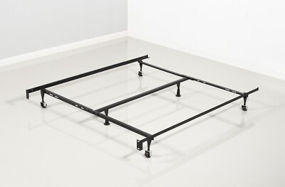New Adjustable Metal Queen Full Twin Size Bed Frame With Middle Support