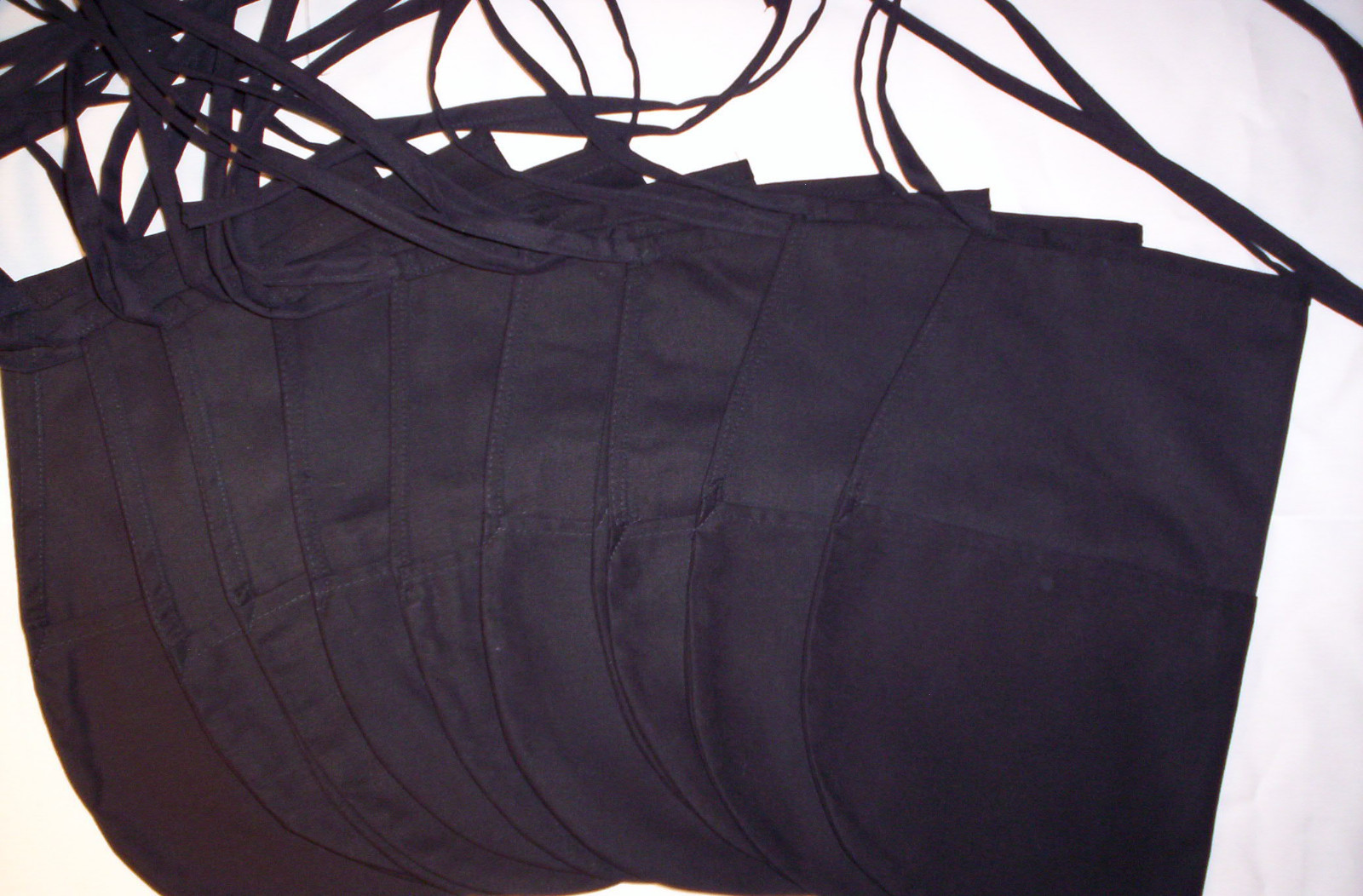 10 NEW Black 2 Pocket Waist Apron VENDOR ,WAITER / WAITRESS - FACTORY CLOSE OUTS