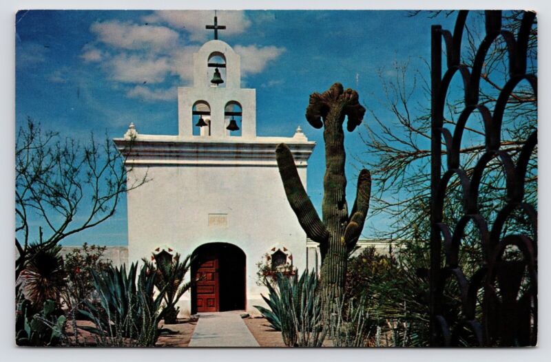 C1950s Mortuary Chapel~Mission San Xavier Del Bac Vtg Tucson Az Postcard