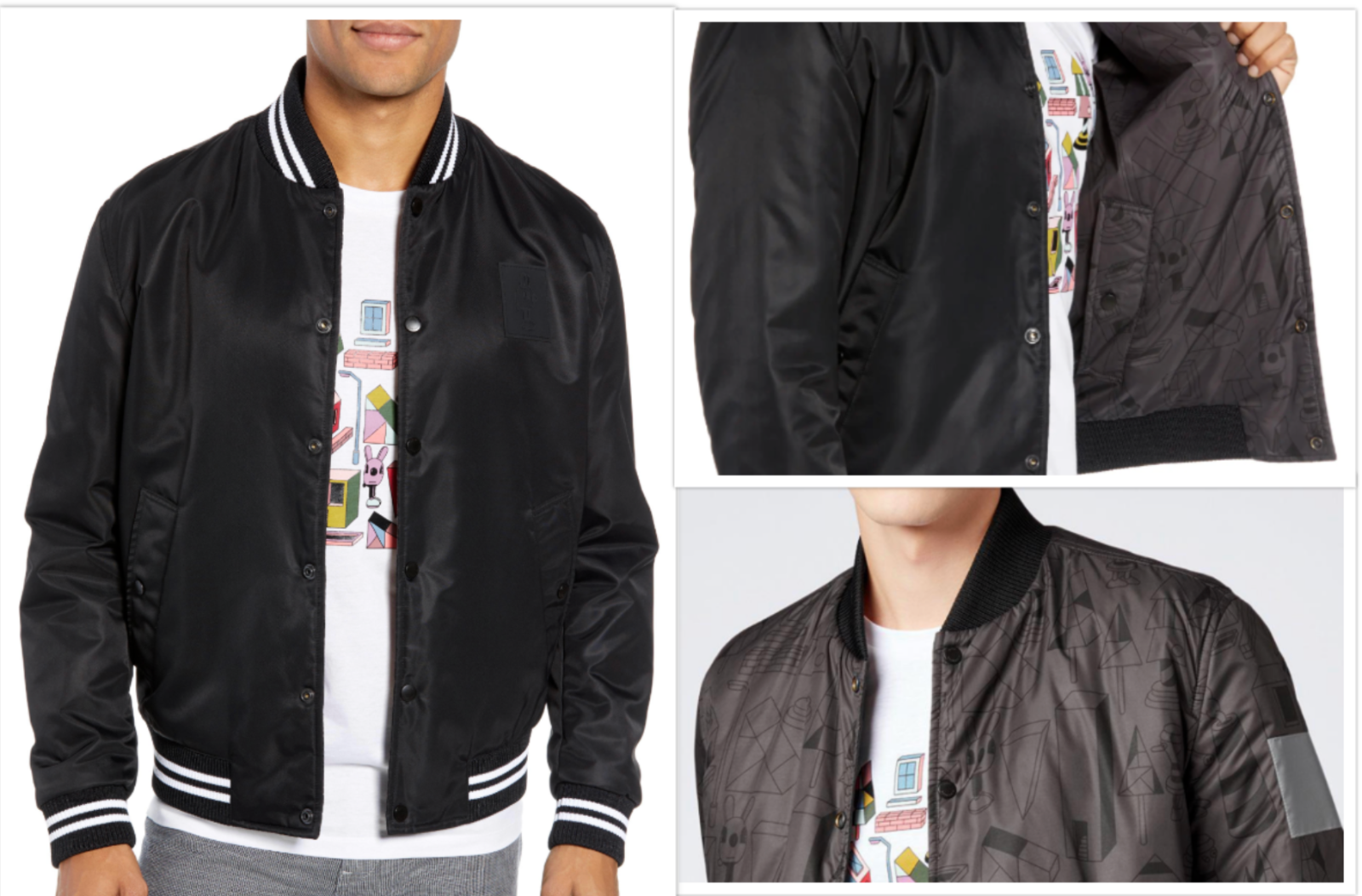 Preowned Hugo Boss X Jeremyville 2in1 Ceremy Wende Jacke Varsity