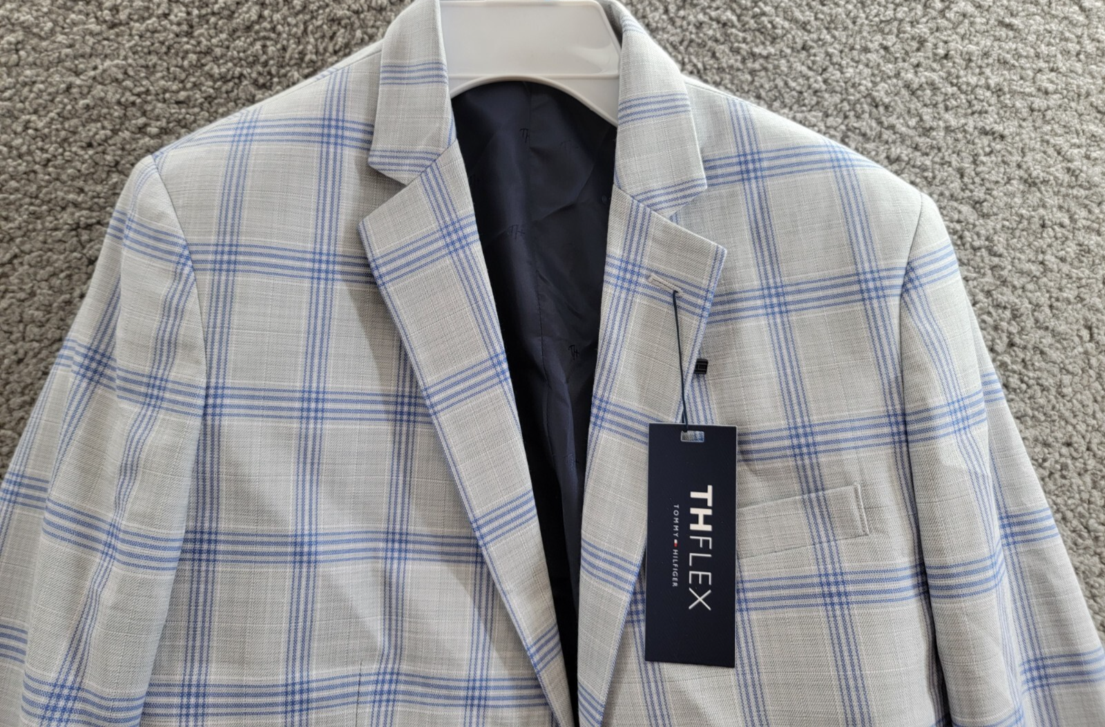 Tommy Hilfiger Modern-Fit Stretch Windowpane Sport Coat Big Boys 16 Multi L/S - Picture 3 of 19
