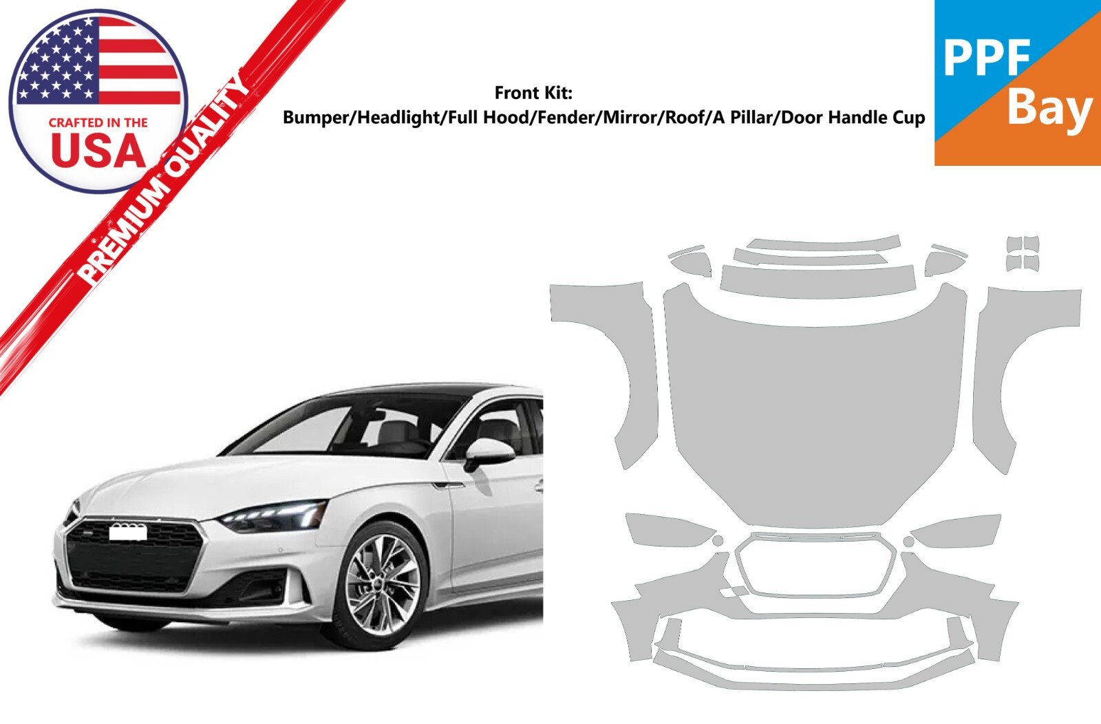 Partial Hood Fender & Mirror Kit | AUDI A5 SPORTBACK BASE 2020 Partial Hood Fender & Mirror Kit | AUDI A5 SPORTBACK BASE 2020