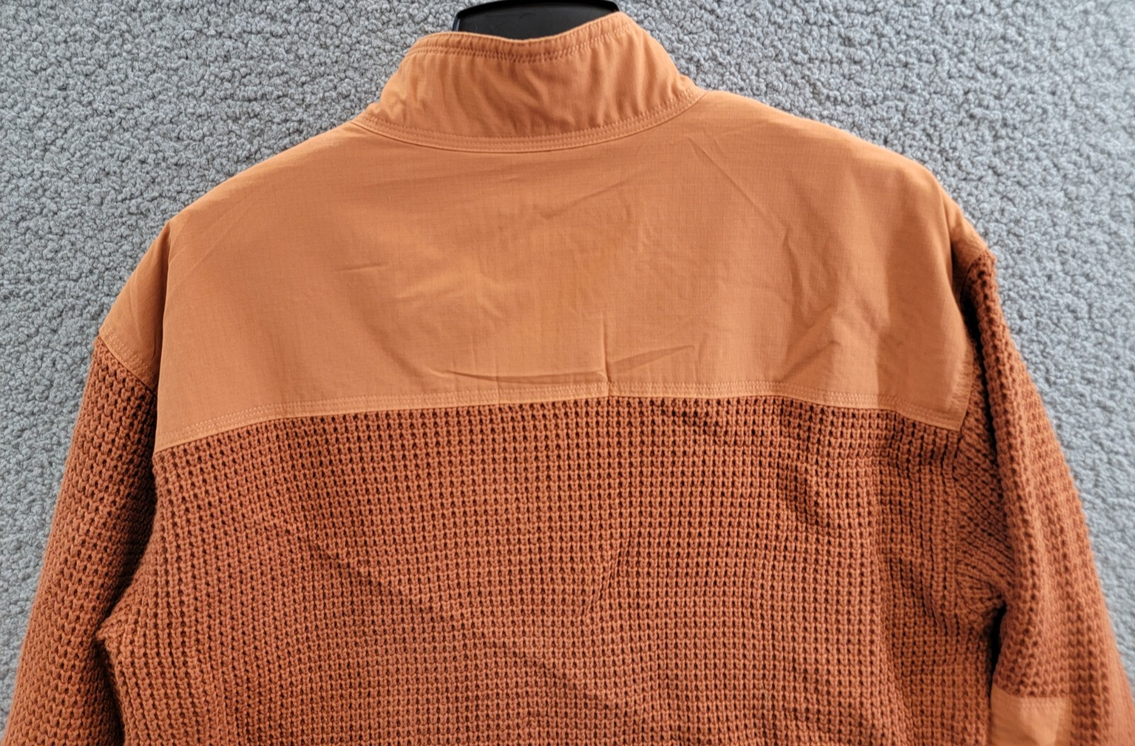 Bass Outdoor Quarter-Zip Long Sleeve Pullover Patch Sweater Men's L Burnt Orange - Picture 12 of 17