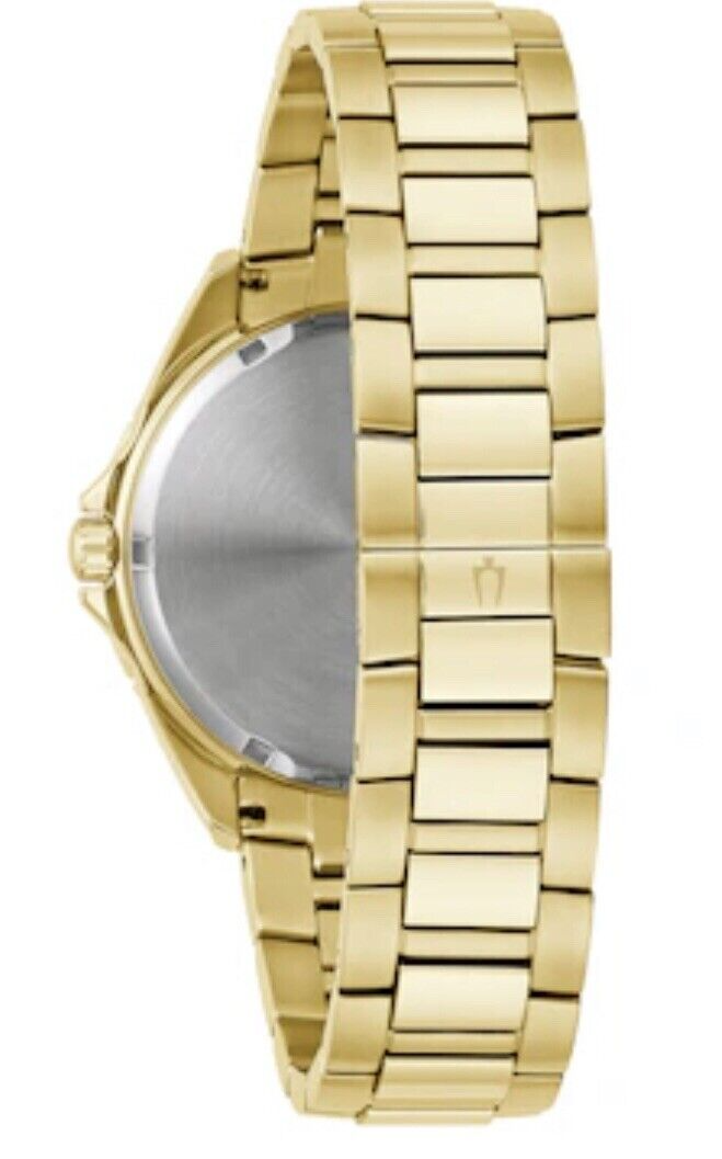 Pre-owned Bulova 97a179 Rainbow Crystal Phantom Gold-tone Stainless Watch