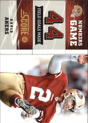 2012 Score Numbers Game Glossy San Francisco 49ers Football Card #12 David Akers
